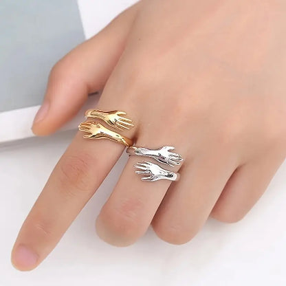 EmbraceCharm™ Lover Hug Ring | Special Combo of 2 | Gold & Silver